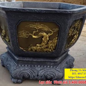 Khuôn chậu lục giác gấm 70cm