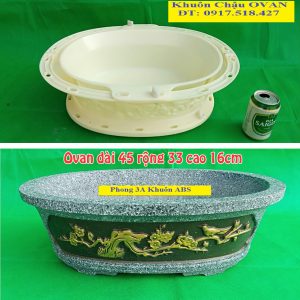 Khuôn chậu Ô van dài 45cm rộng 33cm cao 16cm